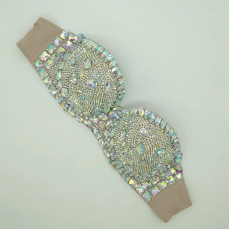 2019 venus vacation diamond new bikini set bling stones sexy women swimwear rhinestone bathing suit Jacket mature lady Bras swim