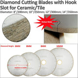 SHDIATOOL 1pc 300MM/12" Ceramic Blades With Hook Slot Diamond Saw Blades Tile Porcelain Cutting Disc Bore 60mm with 50mm washer