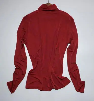 Women's Silk Turtleneck Basic Tees Tops Female Elastic Silk Shirt TB1158