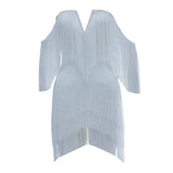Summer Women Off Shoulder Bandage Dress Sexy Strapless Tassel Night Club Celebrity Evening Party Mini Bodycon Dress Vestido