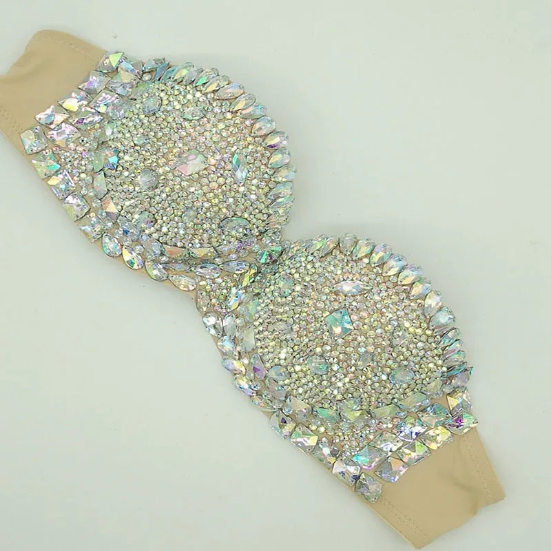 2019 venus vacation diamond new bikini set bling stones sexy women swimwear rhinestone bathing suit Jacket mature lady Bras swim