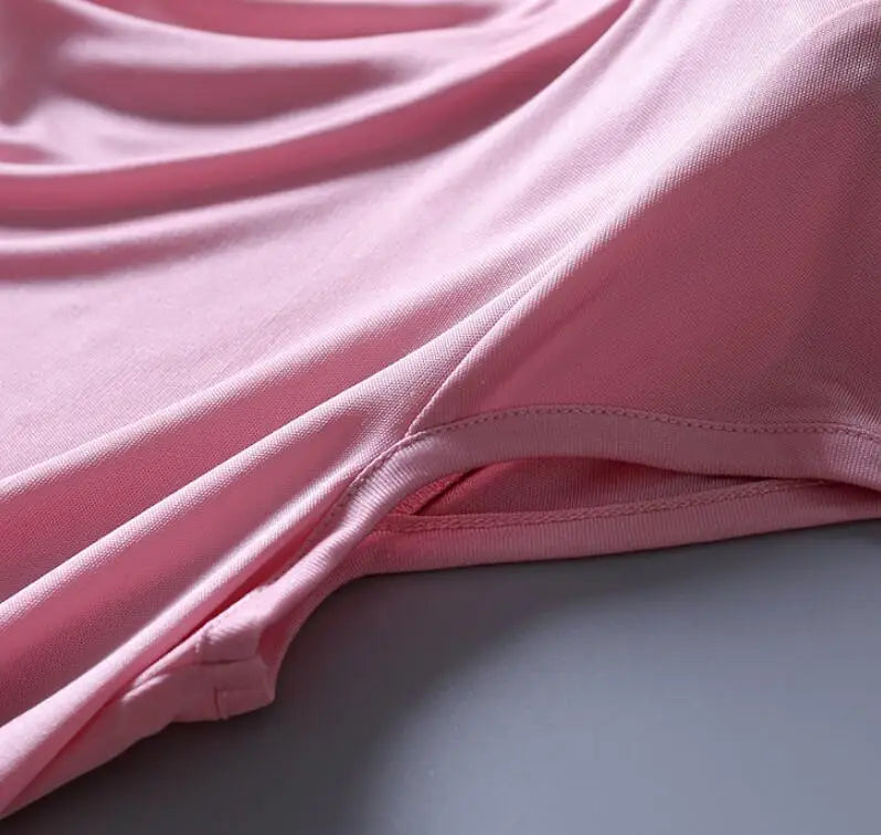 Women's Spring Summer Thin 100% Natural Silk T-Shirt Female Elastic Casual Breathable Summer Plus Size Silk Shirt Tops TB1168