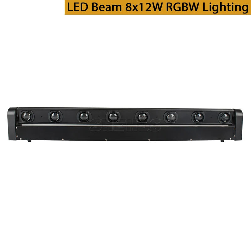 SHEHDS 8x12w Beam Moving Head RGBW 4in1 Bar Light For DJ Disco Wedding Party Stage Light Effect Professional DMX 512 Stage Light