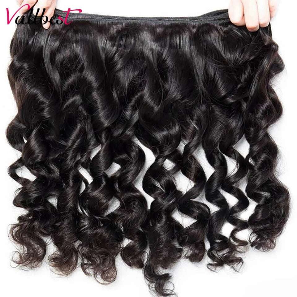 Vallbest Loose Wave Bundles With Closure Human Hair 3 Bundles With Lace Closure Brazilian Hair Weave Bundles Remy Hair Extension