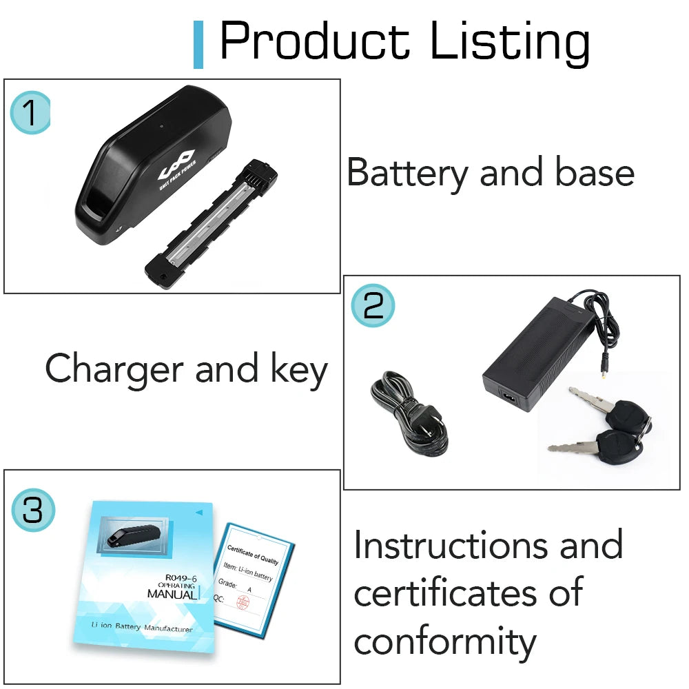 48V 30AH Electric Bike Battery 21700 Cells 60V 52V 48V Bikes Downtube Polly L-G 72V 15AH Scooter E-Bike Battery Pack for 0-2000W