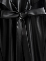 Lautaro Spring Black Extra Long Faux Leather Tank Dress Autumn Elegant Stylish Backless Maxi Dresses for Women Clothing 2021