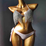 2020 venus vacation new diamond tassels bikini set bandage swimwear sexy women bathing suit swimsuit push up beachwear