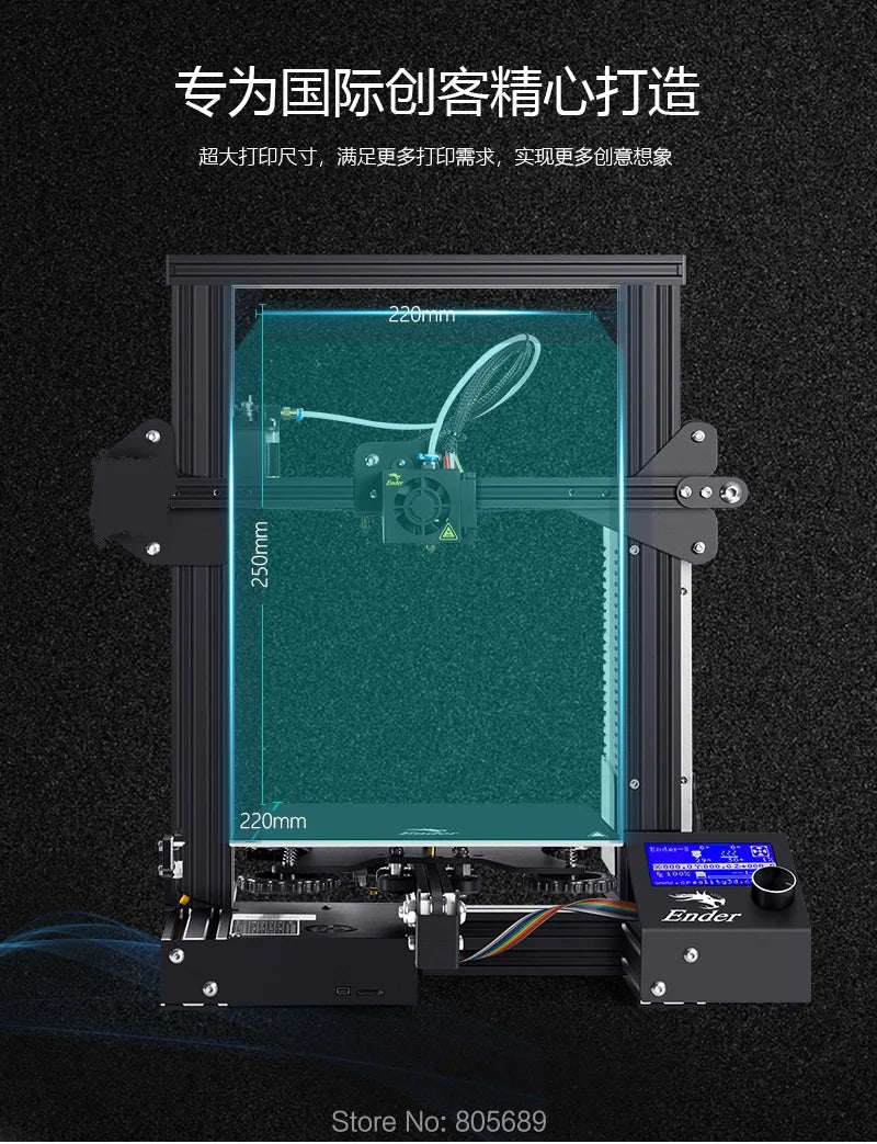 Ender 3 3D Printer FDM 3D Printers Printing Printing Size  220*220*250mm I3 ABS PLA Printing DIY