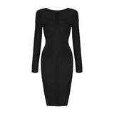 Women's Bandage Dress Long Sleeve O-Neck Sexy Night Celebrity Evening Party Bodycon Dresses Christmas Casual for New Year 2022