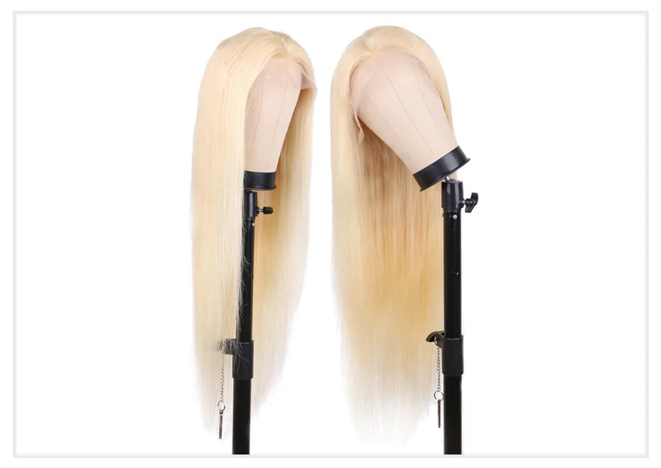 13x4 13x6 360 HD Transparent 613 Honey Blonde Color Lace Front Human Hair Wigs for Women Raw Brazilian Straight Lace Frontal Wig