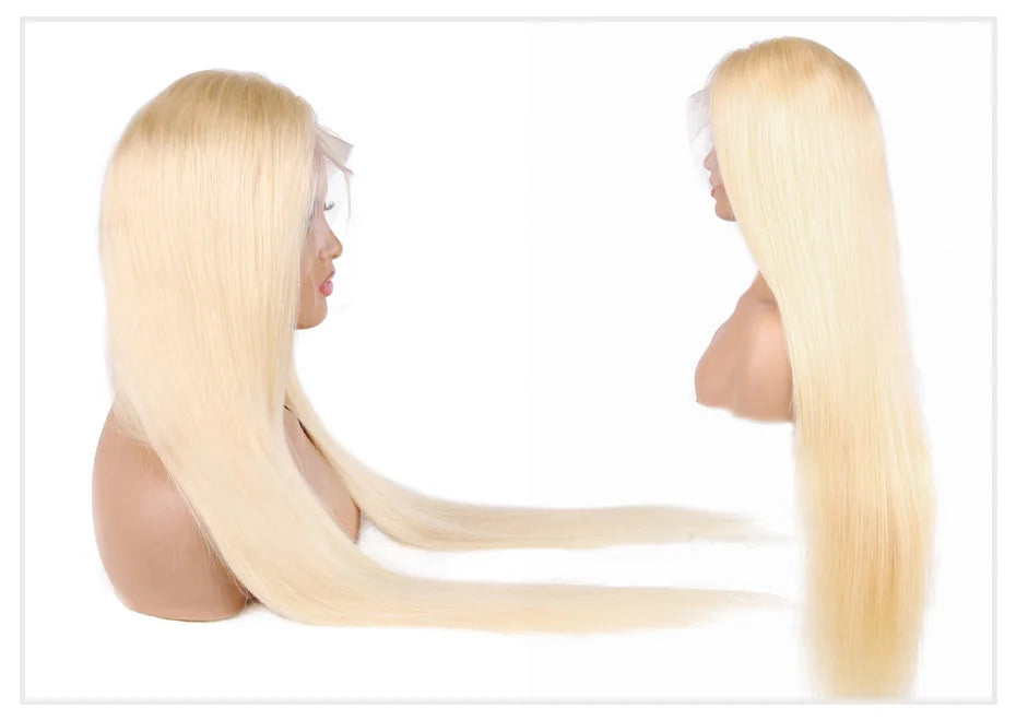 13x4 13x6 360 HD Transparent 613 Honey Blonde Color Lace Front Human Hair Wigs for Women Raw Brazilian Straight Lace Frontal Wig