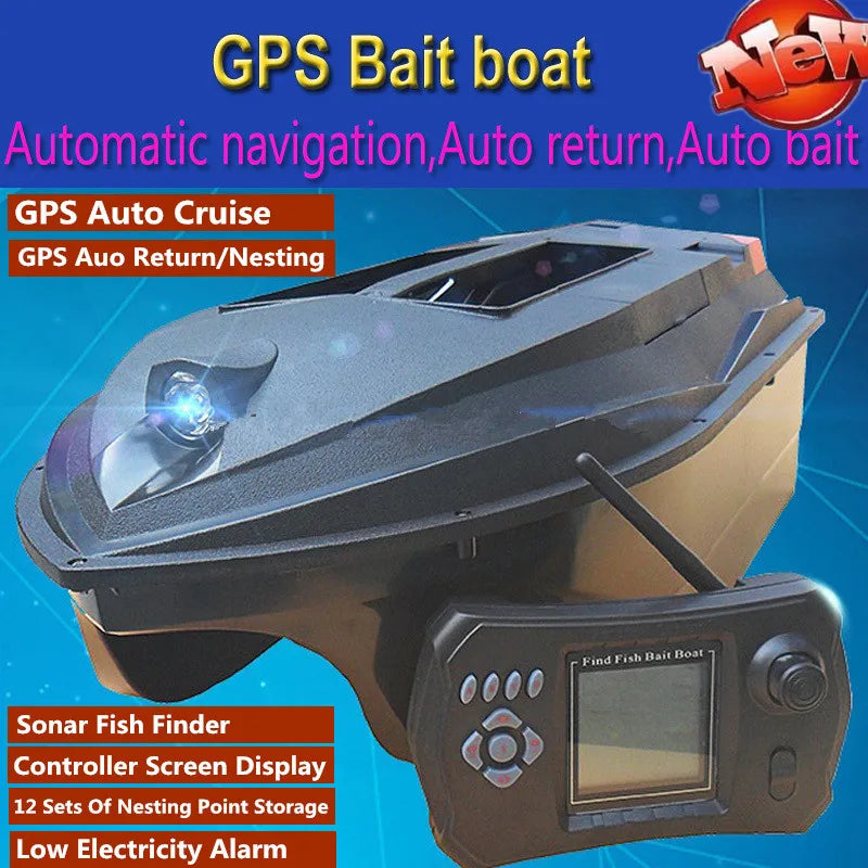 GPS Auto Cruise RC Fishing Bait Boat GPS Navigation Dual hopper Fishing Finder Boat Intelligent Nesting Fishing Boat Fish Tools