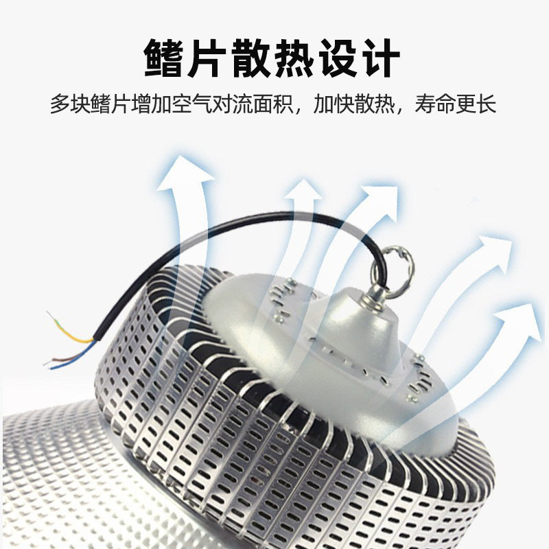 led工矿灯鳍片工厂灯高亮厂房车库照明灯工业吊灯球馆天棚灯批发