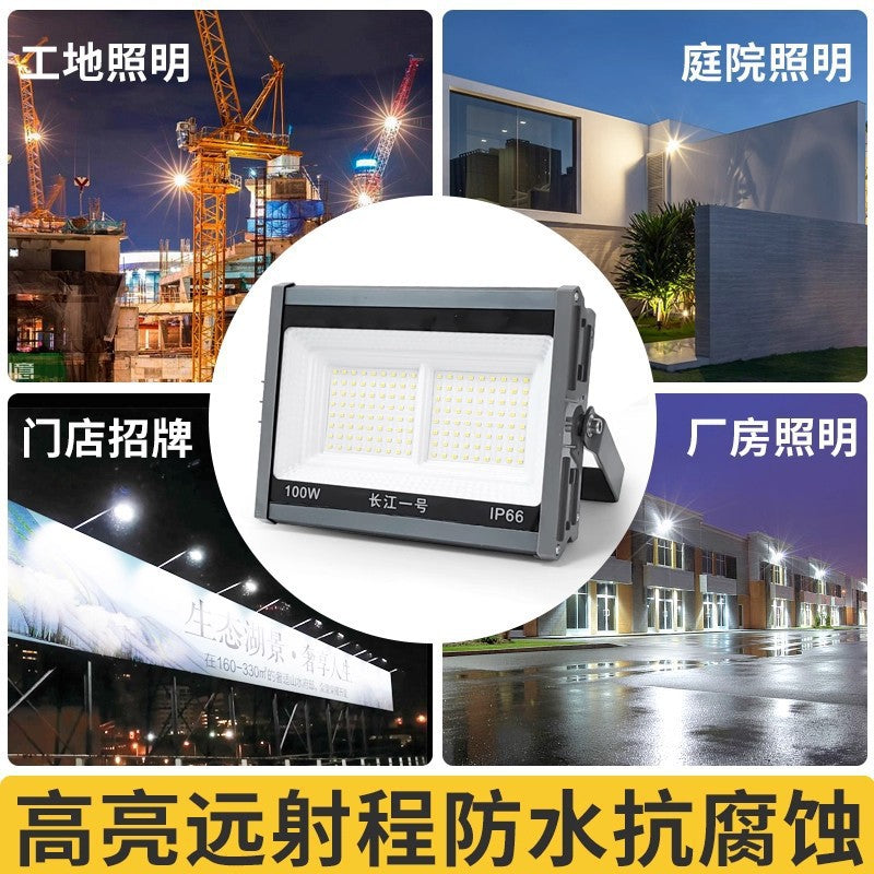 射灯户外led投光灯工厂工地工程专用照明夜间施工强光防水探照灯
