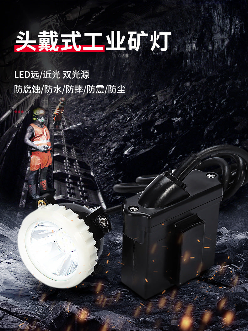 LED充电头戴式安全帽头灯超亮强光煤矿井用户外出口型矿灯KL5LM