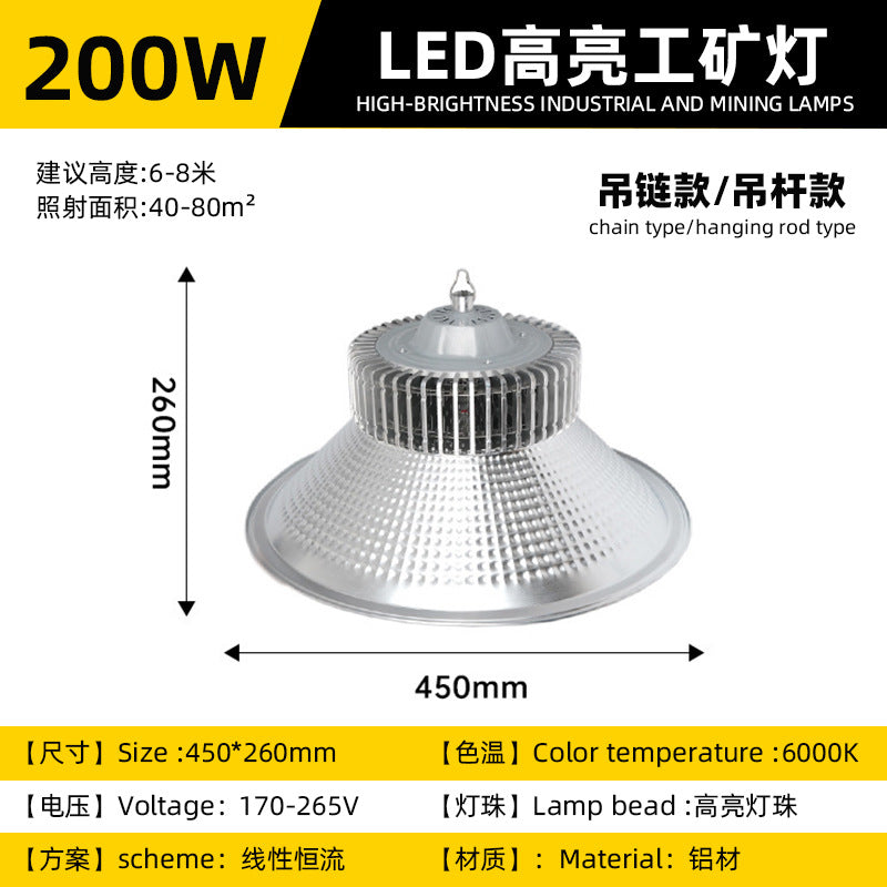 led工矿灯鳍片工业厂房仓库照明高低塔吊灯工厂车间厂房灯天棚