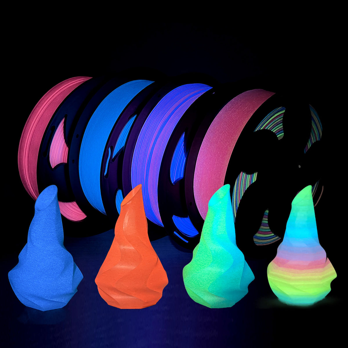 TOKSEN3D打印耗材PLA夜光耗材1KG高光泽夜光彩虹PLA耗材1.75mm