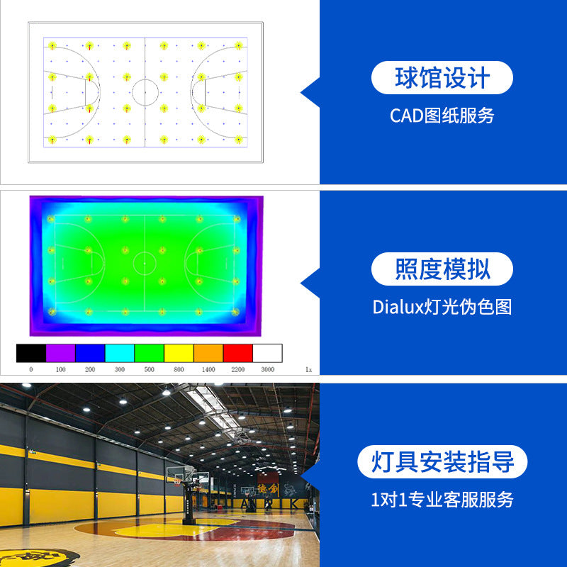 LED防眩目球馆灯 乒乓球羽毛球馆体育照明灯 室内篮球场馆专用灯