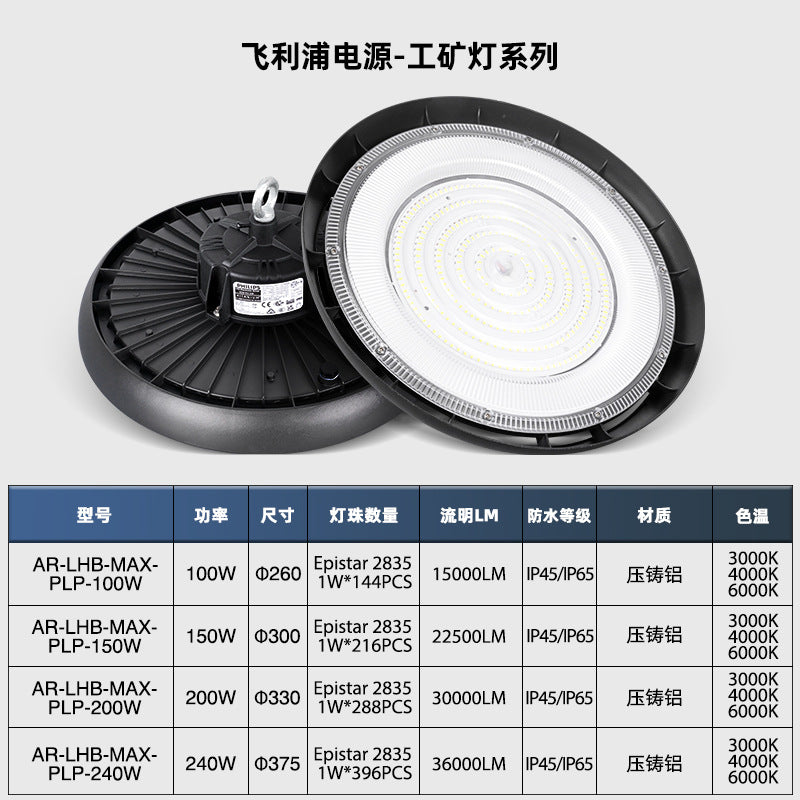 高光效加厚led工矿灯3CC拨码带0-10V调光工业厂房灯ufo感应天棚灯