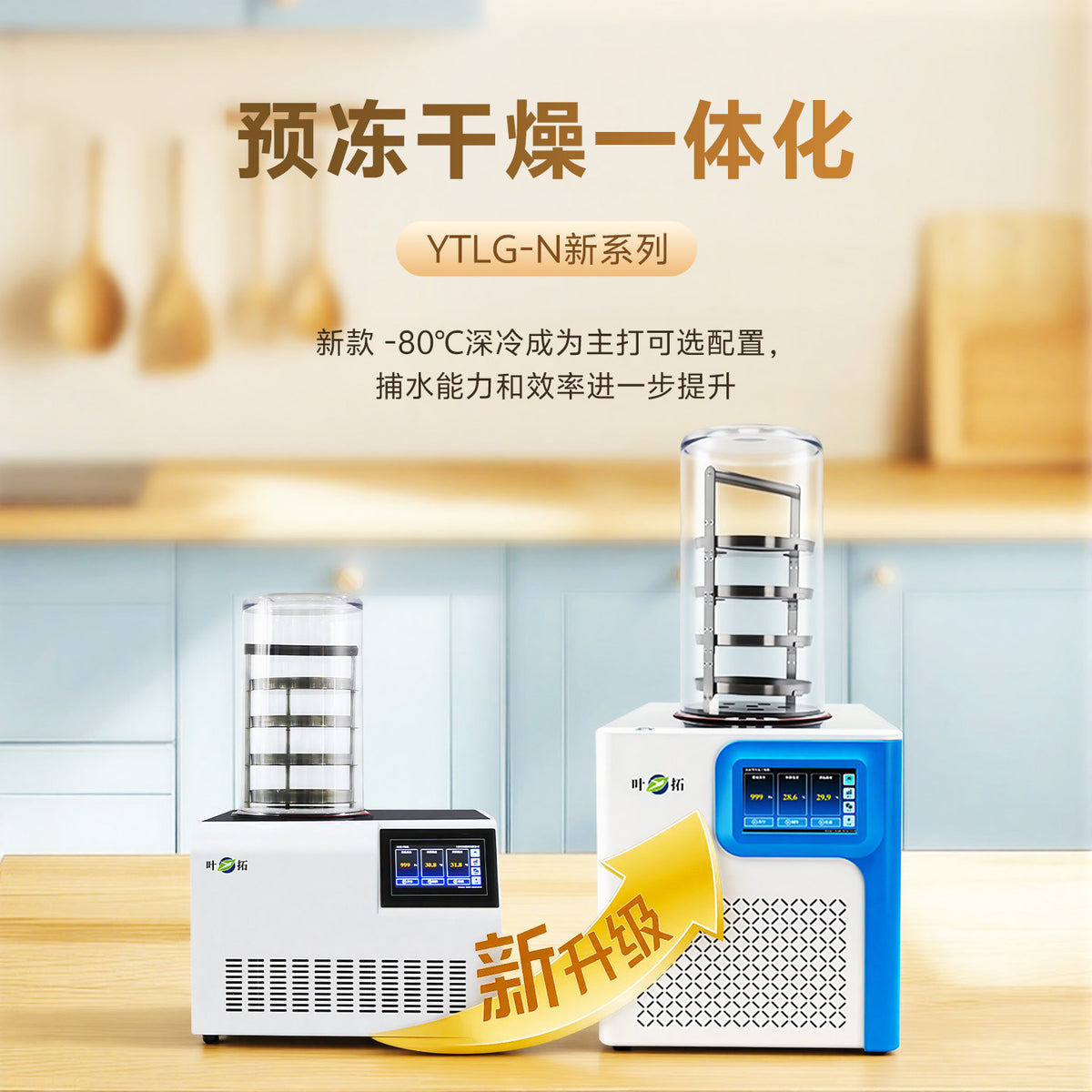 上海叶拓 YTLG-10A/12A 实验室家用立式台式真空冷冻干燥机冻干机
