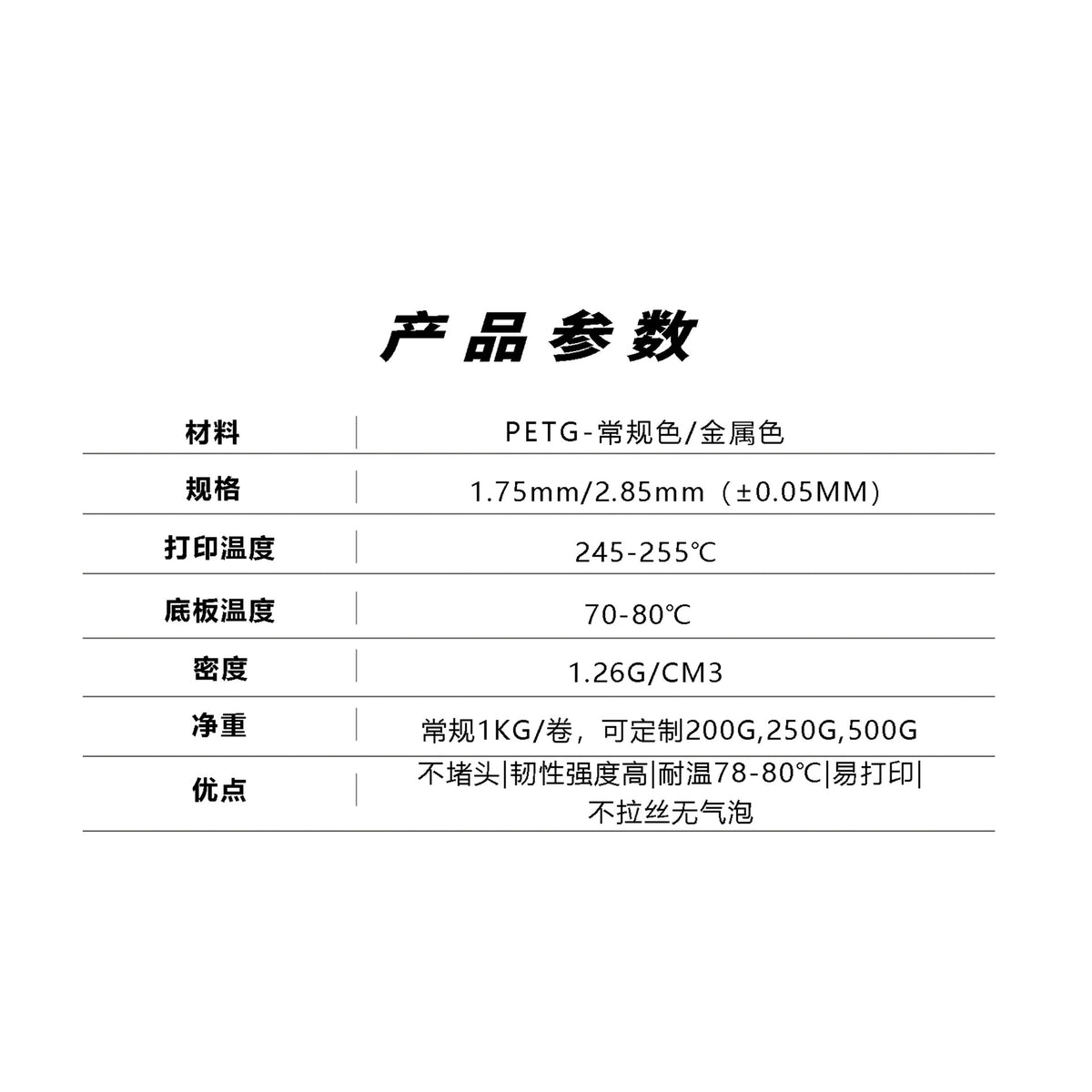 TOKSEN3D打印耗材PETG金属色闪耀PETG Metal filament PETG耗材
