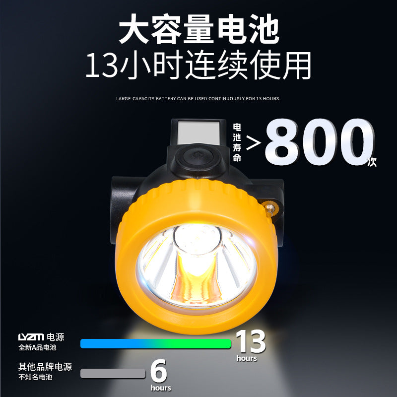 可跨境工业矿灯型号矿灯强续航黄色BK3000头戴防水led头灯
