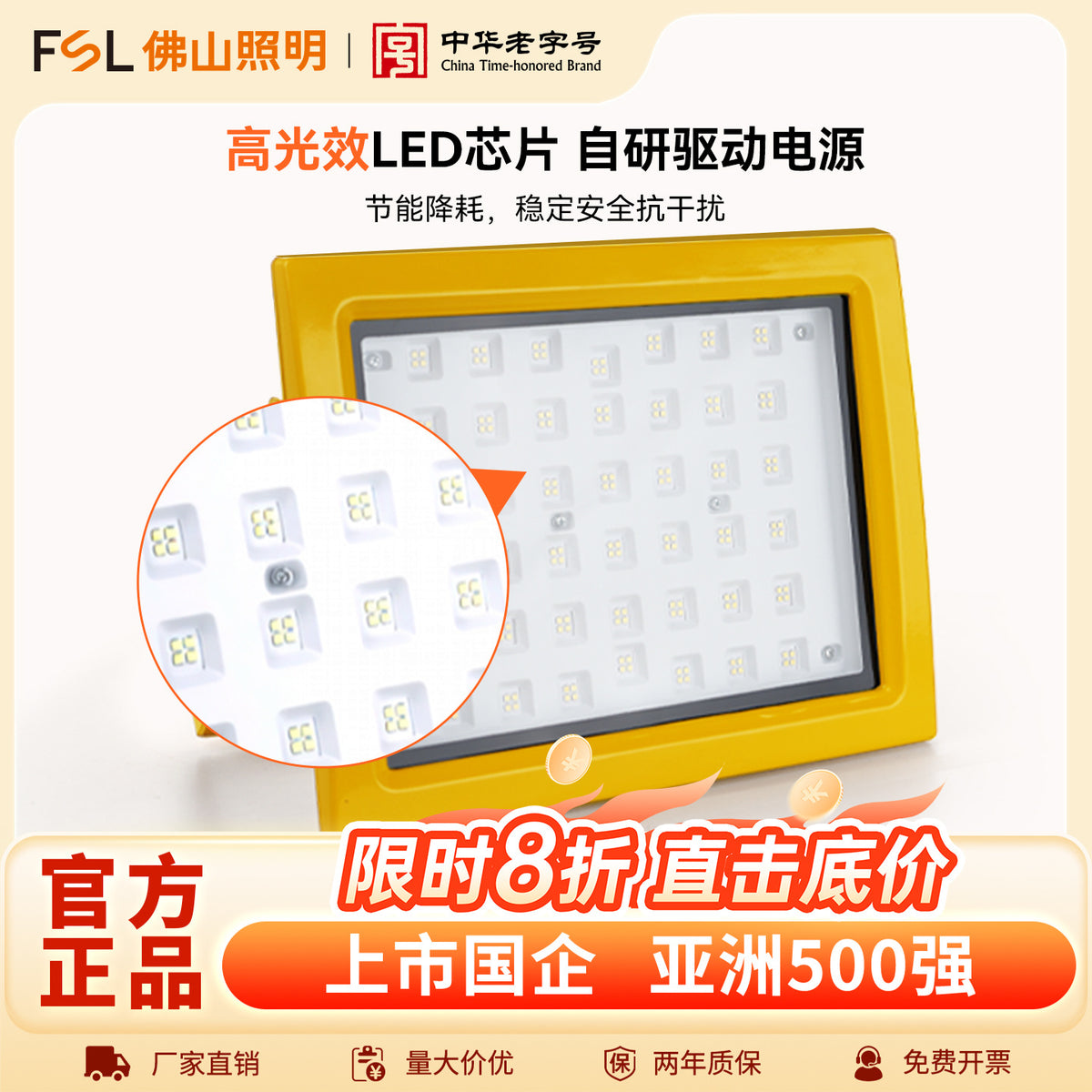 FSL佛山照明LED防爆灯仓库车间工厂加油站防腐防水工矿投光泛光灯