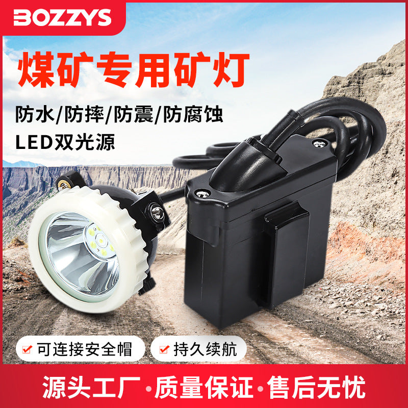 LED充电头戴式安全帽头灯超亮强光煤矿井用户外出口型矿灯KL5LM
