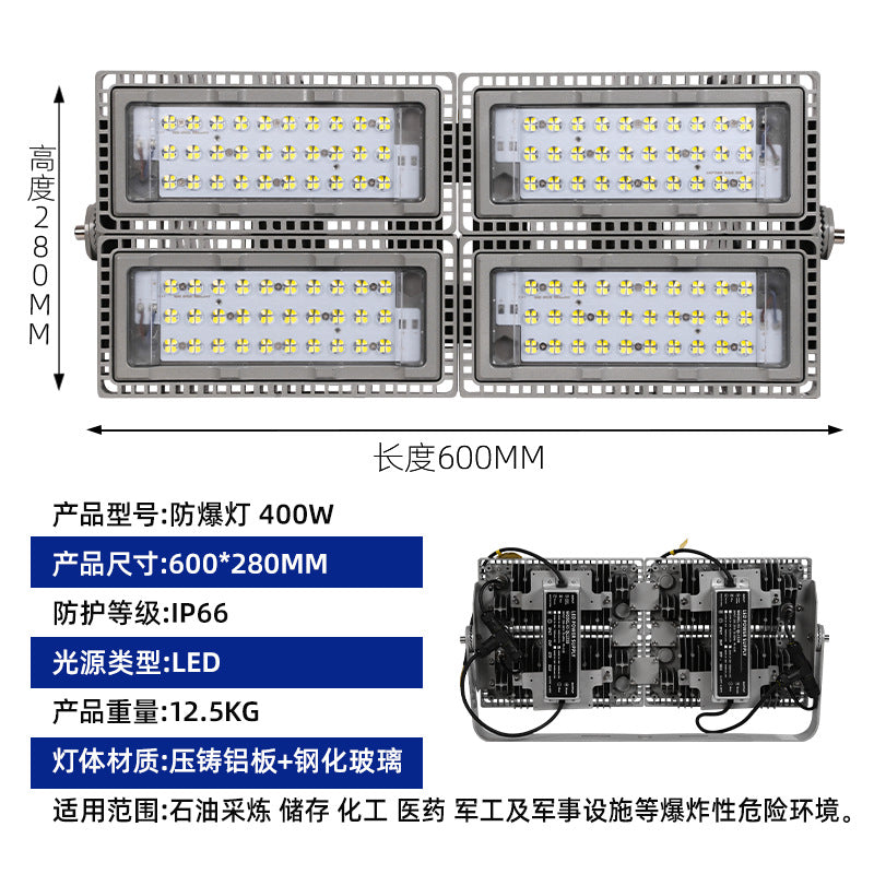 LED防爆灯加油站防腐防锈防尘防爆投光灯隧道工业泛光灯隔爆射灯