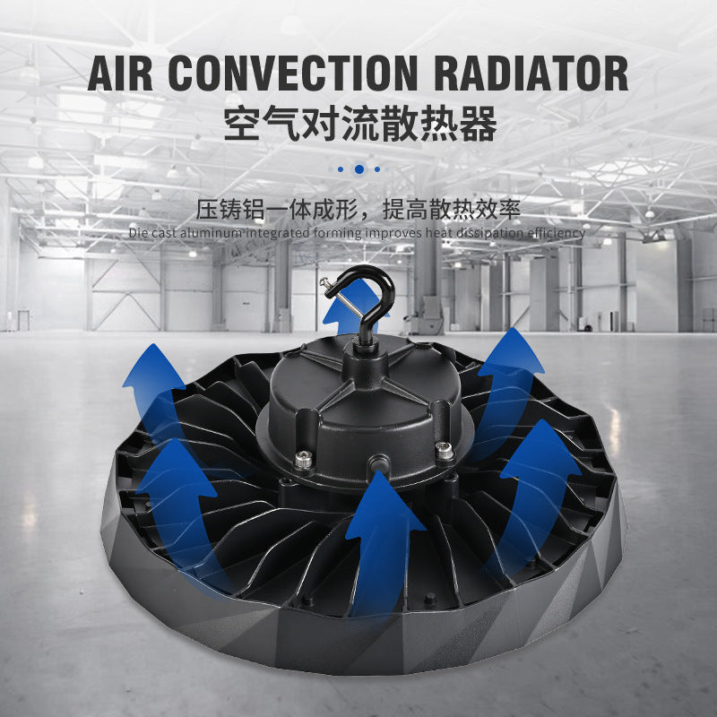 跨境大功率UFO飞碟工矿灯工厂仓库车间照明灯压铸LED工矿灯车间吊