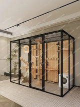 TTFG44Panoramic Cat Villa Home Cage Large Indoor Luxury Glass Cat Room