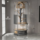 SM household high value with toilet cage household oversized room panoramic glass cat villa solid wood luxury cat nest
