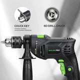 5Amp Hammer Drill with 105 Accessories, Variable Speed 0-3000 RPM, Dual Function, Rotating Handle and Case