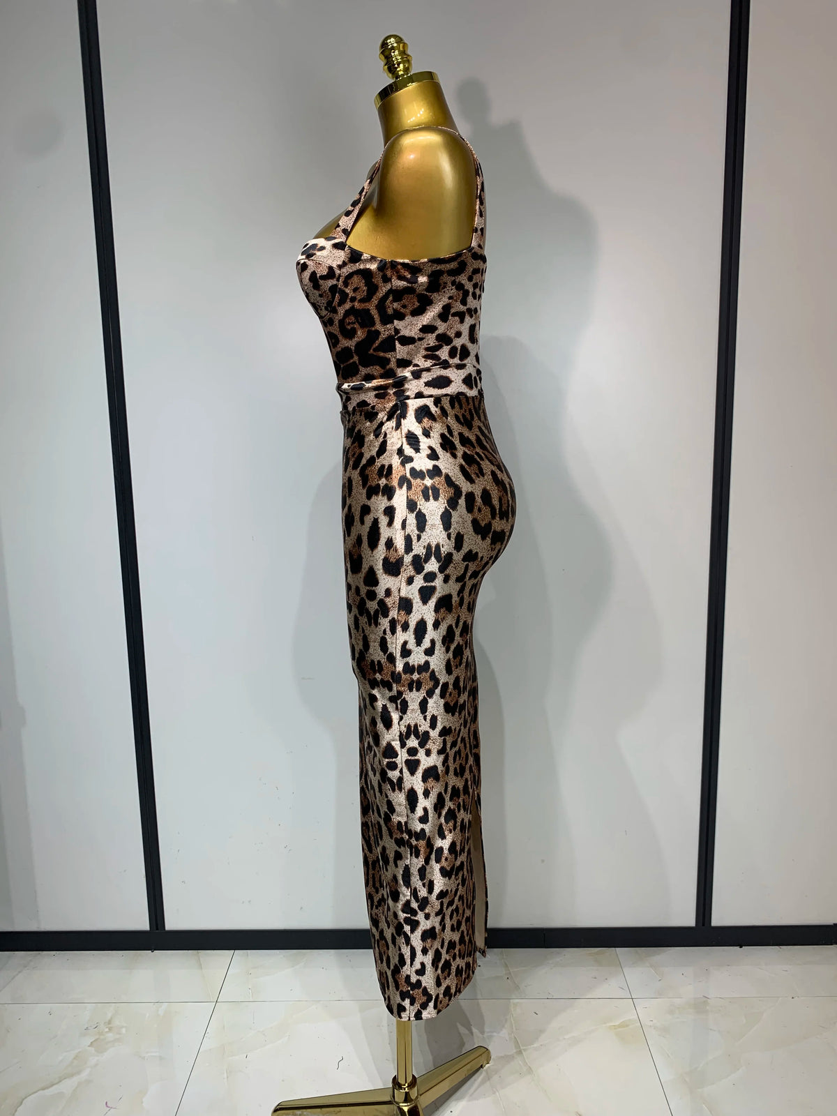 Women Sexy Leopard Print Sleeveless Bodycon Dresses 2025 Celebrity Elegant Evening Club Party Luxury Birthday Guest Gowns