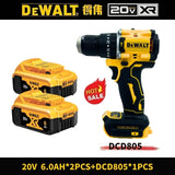 DEWALT DCD805 20V Power Tools, Brushless Impact Drill Cordless Electric Screwdriver, Optional 2Ah 6Ah Lithium Battery Tool Set