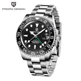 PAGANI DESIGN PD-1662 Luxury GMT Men Mechanical Wristwatch Sapphire Glass Stainless Steel 100M Waterproof Automatic Watches
