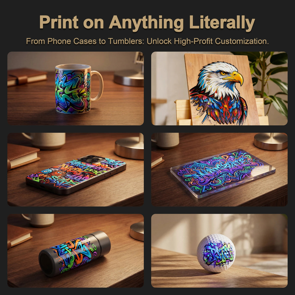 A4 A3 UV Printer UV Flatbed Printer with Varnish for Phone Case Bottle Acrylic Glass UV DTF Sticker Printing Machne US/EU Stock