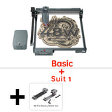ATOMSTACK A40 PRO V2 48W Laser Engraver Machine 385*400mm Work Area with F60 Air Assist Kit R8 PRO Roller and Honeyco﻿mb Board
