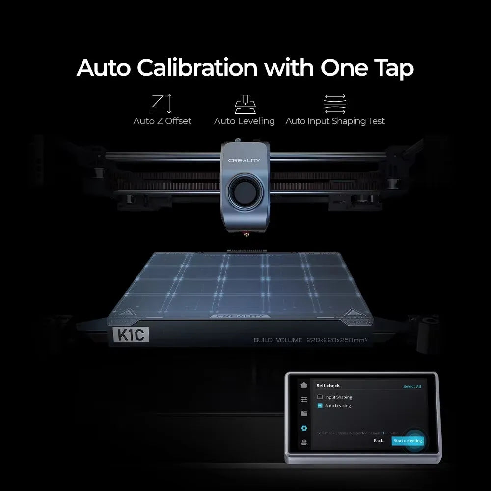 CREALITY K1C 3D Printer 600mm/s Max Printing Speed AI Camera All-Metal Extruder CoreXY Tri-High Speed Print Unicorn Nozzle