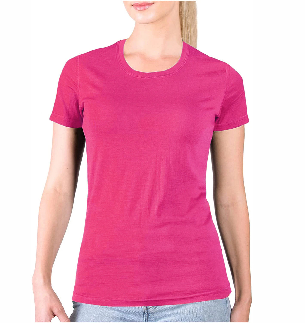 100% Merino Wool T Shirt Women Merino Wool 160G Lightweight Tech Tee Crew Neck Base Layer Women Undershirt Wicking Breathable