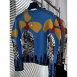 Miyake Pleated T-Shirt Plisse Unique Printed Long-Sleeve Pleats Top Spring/Summer 2026 Slightly High-Necked Fitted Fold T-Shirt