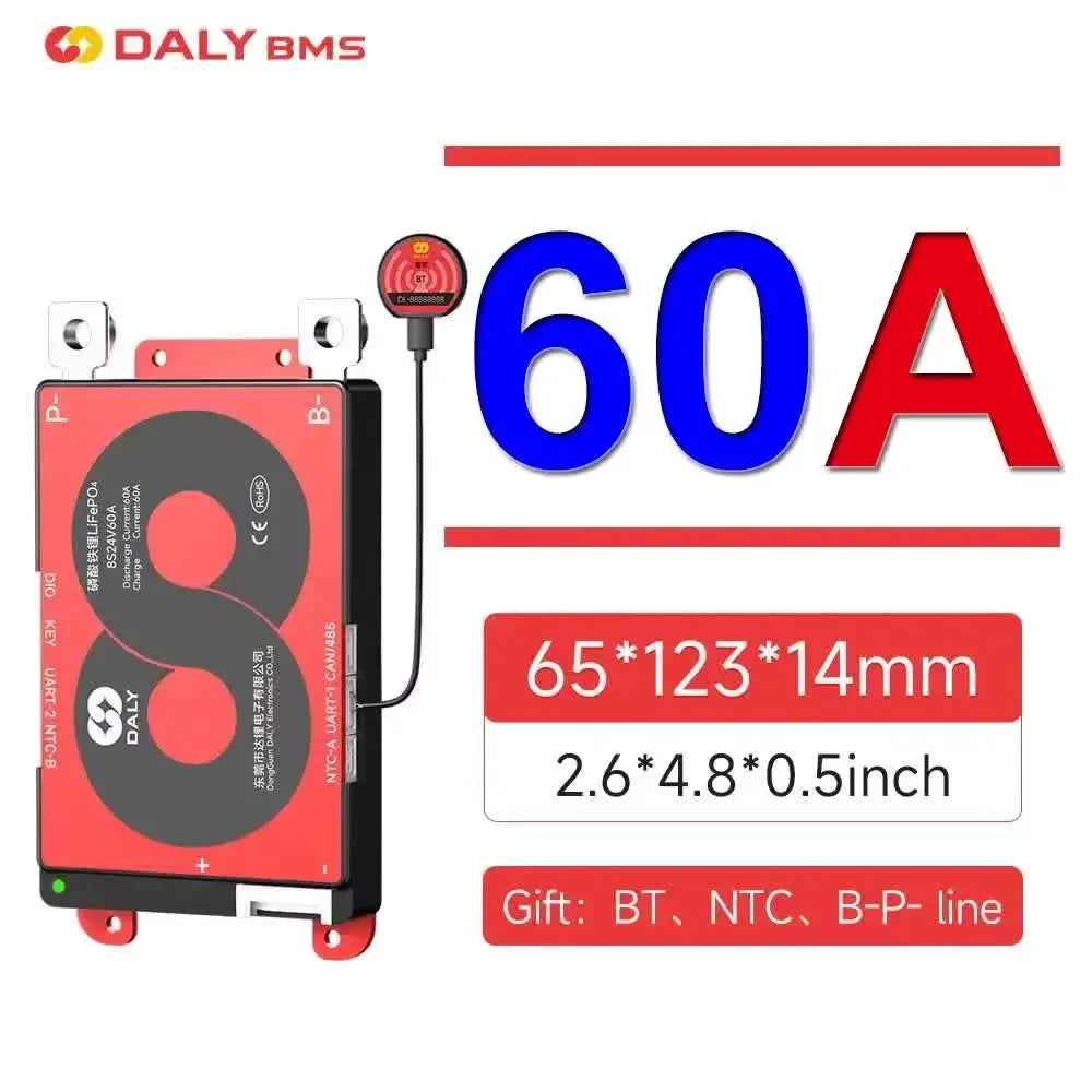 Daly Smart BMS LiFePo4 Li-Ion 18650 Battery 16S 48V BMS 3S 8S 12S 24S 12V 24V 36V 60V 30A 60A 80A 100A 150A 200A 250A 500A