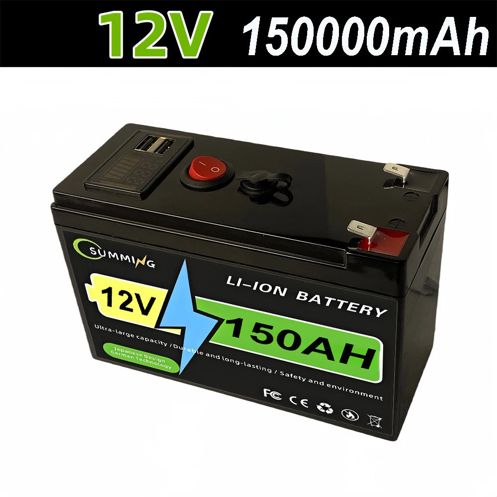 12V 220AH Lithium Battery with Built-in BMS Fit for Home Storage RV Off-Grid System Solar Power System Marine