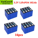 16pcs 3.2v 102Ah 105Ah 100ah Lifepo4 Grade A Battery Lithium Iron Phosphate for 12v Campers Golf Cart Off-Road Solar Wind Yacht