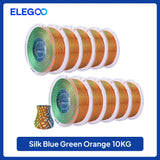 ELEGOO 5KG/10KG 1.75mm Silk PLA Filament,3D Printer Filament 1kg Gold Silver Fits for Most FDM 3D Printers