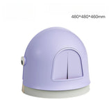 Large Enclosed Cat Litter Box with Cute Duck Design Odor Control Easy to Clean Semi-Open Hooded Pet Toilet with Raised Back Wall