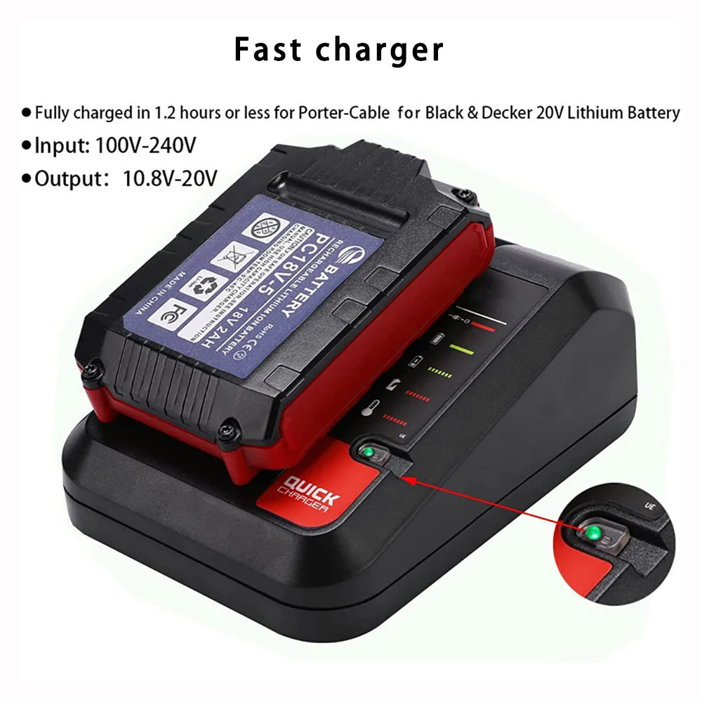 PCC692L Li-Ion Battery Charger For Black Decker For Porter Cable for Stanley PCC690L FMC692L FMC690L FMC688 FMC686 LBXR20 LBXR20