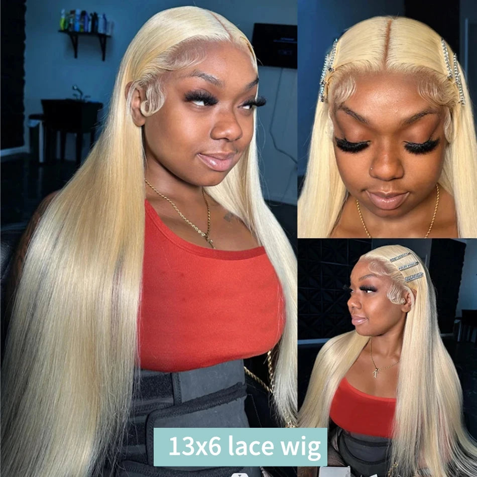 Blonde 613 Hd Lace Frontal Wig 13x6 13x4 Transparent Lace Front Wig Bone Straight Human Hair Wigs For Women 30Inch Brazilian Wig