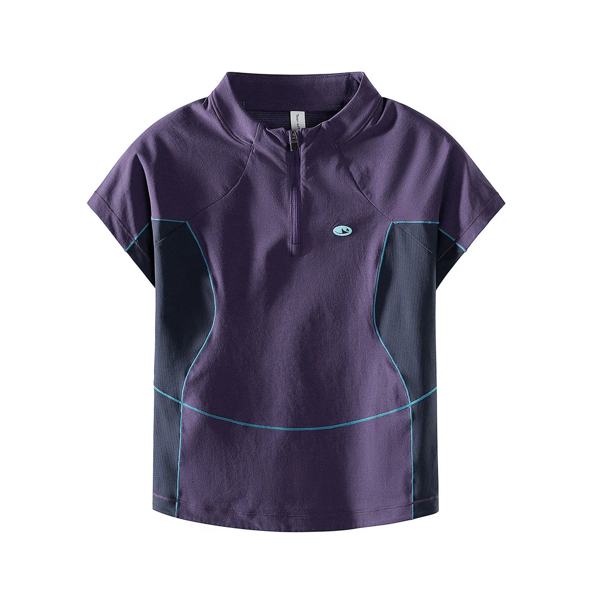 Spring Summer Sweet Girl Semi Zip Outdoor Sport Short T Shirt Women Quick Dry Slim Fit Fitness Running T-shirt Top