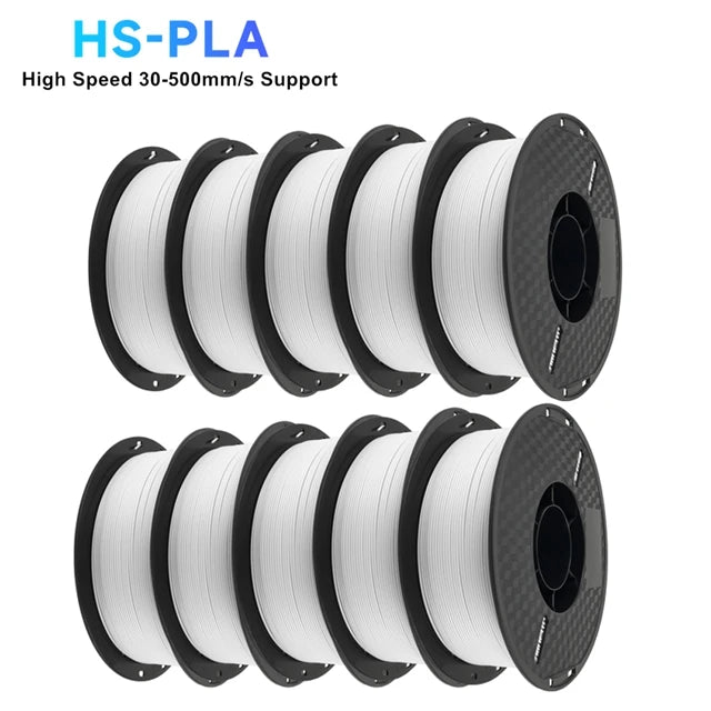 KINGROON High Speed PLA Filament 1.75mm New HS-PLA 3D Printer Filament For 30-500mm/s Fast Printing Rapid PLA 5kg 10kg Mix Color